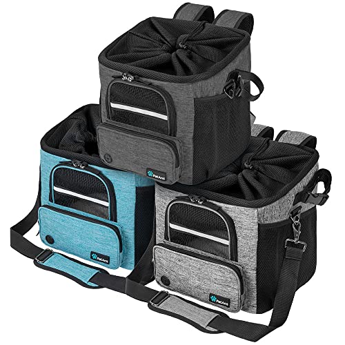 PetAmi Dog Bike Basket, Soft-Sided Ventilated Dog Bike Carrier Backpack, Pet Bicycle Basket for Bike Handlebar, Small Medium Puppy Cat Kitten Car Booster Seat with Safety Strap, Max 18 lbs, Dark Gray by PetAmi - Image 8