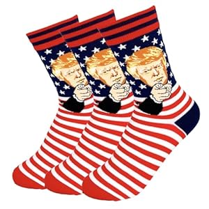 Trump Pattern American Flag Socks – Stylish & Fun Socks for All – Unique Trump Merchandise for Everyday Wear