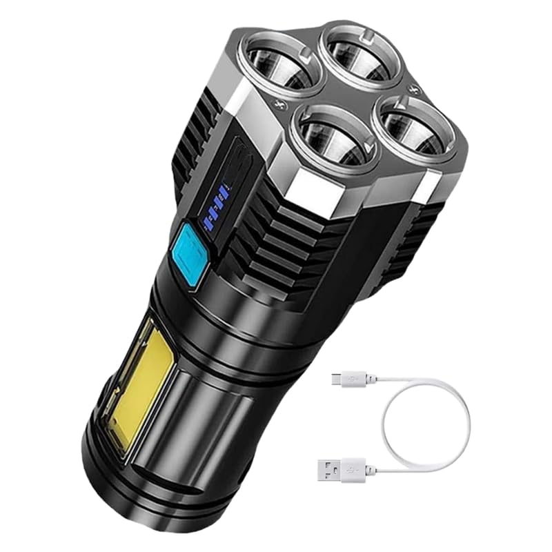 Elevea Lapras 𝟏𝟓-𝐘𝐞𝐚𝐫 𝐋𝐨𝐧𝐠-𝐋𝐢𝐟𝐞 𝐖𝐚𝐫𝐫𝐚𝐧𝐭𝐲 Rechargeable Torch Light High Power LED Flashlight with Zoom Modes Emergency Safety Hammer Waterproof Torch for Outdoor Camping Hiking-image-25
