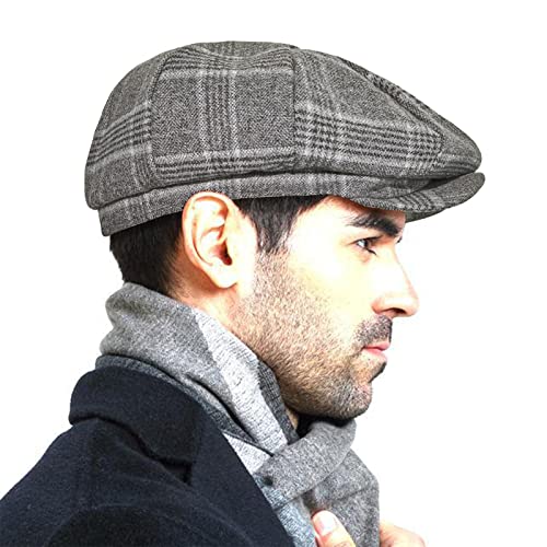 Image of PanPacSight Fashion Men's Classic Newsboy Gatsby Hat Blend Wool Vintage Flat Ivy Cabbie Cap Boyfriend Gift(Medium /Large /X-Large)