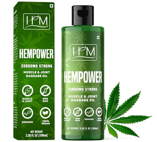 Hempower – Massage Oil for Muscle & Joint Pain – 25,000 MG | Ultra-Strength Hemp Formula | No Artificial Fragrance | Supports Active Lifestyle, Fast Acting Long Lasting | 3.38 fl oz (100 ml)