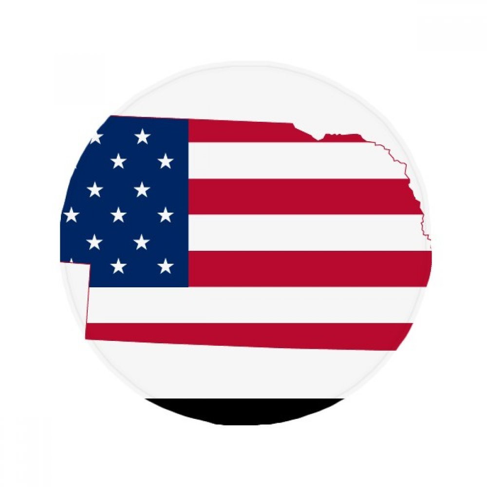 Tapis de sol Nebraska rond 50x50 cm antidérapant imprimé drapeau USA