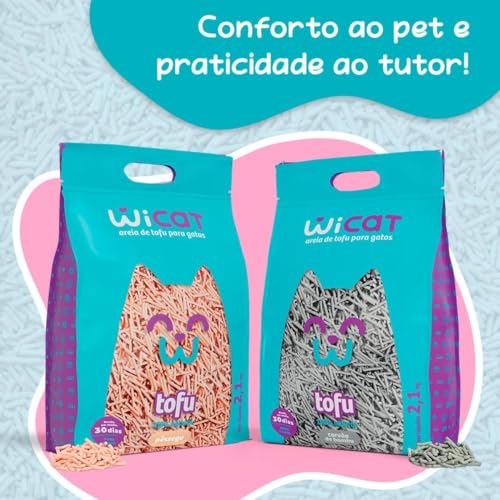 Areia Higiênica para Gatos Tofu Wicat Com Fragrância De Pêssego 2,1kg