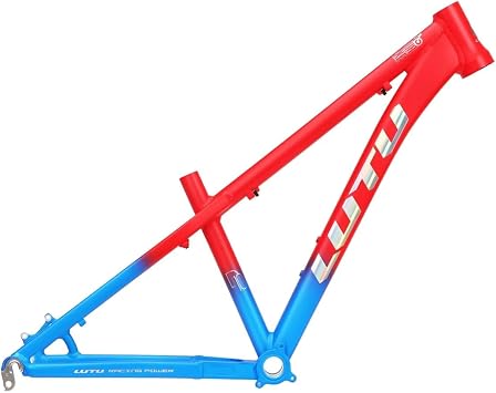 14in Dirt Jump Bike Frame 26 27.5er Mountain Bike Frame XC/AM Hardtail Bike Frame Aluminum Alloy Disc Brake Frame BSA BB73mm 135mm QRRed Blue,26 * 14"