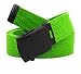 Men's Black Slider Military Belt Buckle with Canvas Web Belt