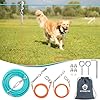 Professional Dog Runner Trolley System，Heavy Duty & Adjustable 100ft Dog Zip Line with 10ft & 15ft Tie Out for Large Dogs Up to 250lbs, Chew Proof Dog Run Cable for Yard, Camping & Outdoor Adventure