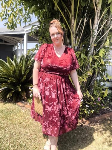 Image of TIYOMI Plus Size Velvet Dress for Women Formal Cocktail Satin Dresses for Wedding Guest XL-5XL (14W-28W)