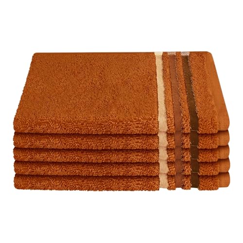Schiesser Gästetuchset Skyline Color - 5-teilig - 30 x 50 cm - Terrakotta