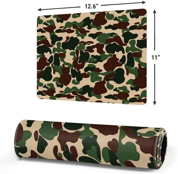 Vista 114 de Skinit Alfombrilla de mouse grande para juegos, diseño de camuflaje de dientes de tiburón con bordes cosidos, impermeable, base de goma