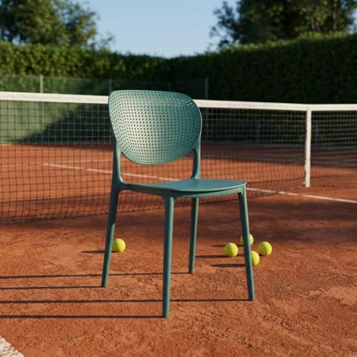Image of INNOWIN Casper Stackable Arm Chair | Accent Chair for Living Room Home, Bedroom, Cafe and Hotels | 3- Year Warranty | Plastic | Peacock Blue