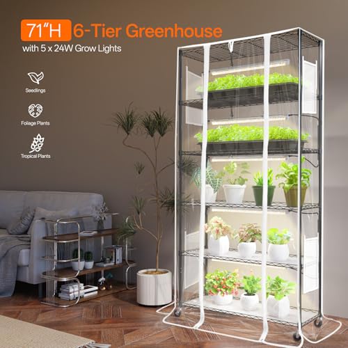 Bstrip 5-Tier Indoor Greenhouse with Grow Light, 35.4x13.8x71in by Bstrip - Used condition - Image 2