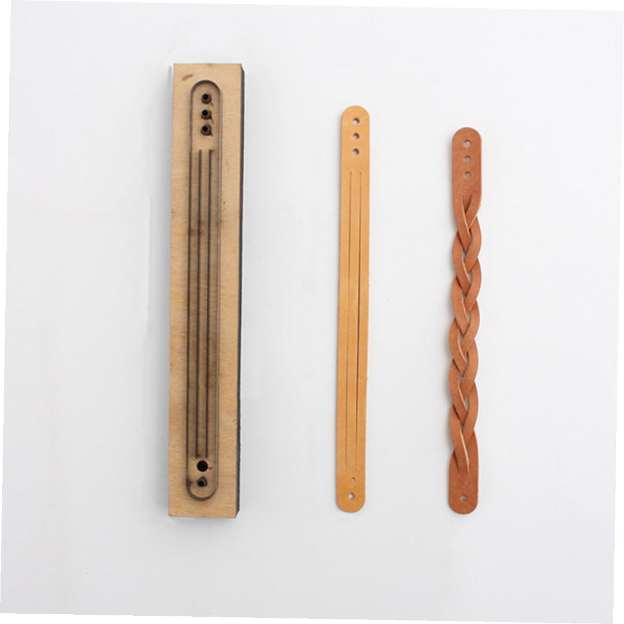 DIYEAH 3 Piezas Troquel de Corte para Cuero Molde de Madera para Manualidades DIY Pulseras Herramienta Duradera para Artesanos Principiantes y Profesionales
