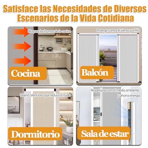 Miniatura 8 de Puertas Correderas Personalizada,Puertas Corredizas Tipo Acordeón De 60,70,80,90,100 Y 200 Cm,Diseño Plegable Que Ahorra Espacio,Para Divisor De Ambientes,Cocina Y Baño Sin Taladros 70 210cm