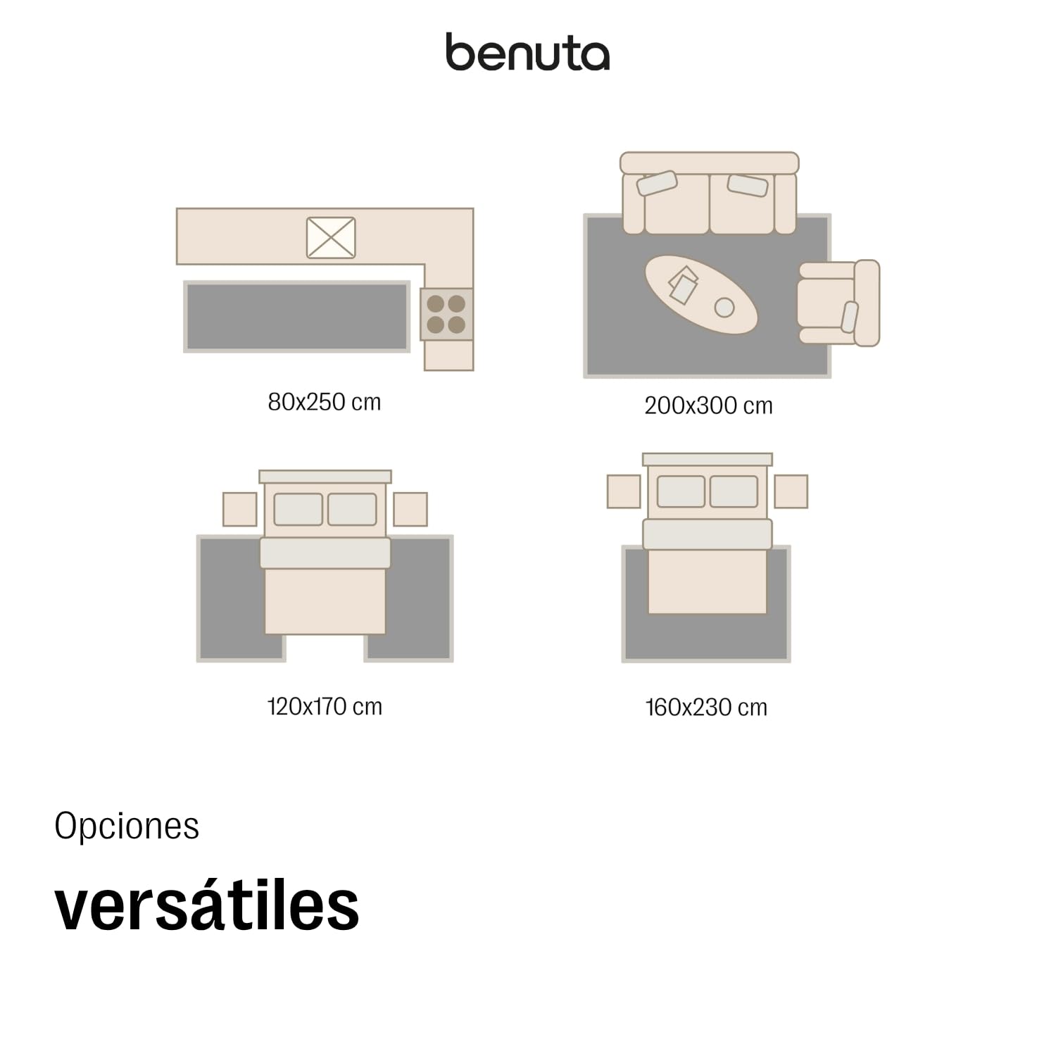 benuta Basic Alfombra Exterior Iowa - Azul 200x300 cm - Estilo Yute Boho - Resistente al Clima y UV para balcón, terraza, jardín, Cocina y Sala - Duradera y Robusta - Apta para Interiores