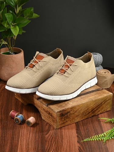 Image of KASTAVA Men's Casual Dress Oxfords Net Shoes Breathable Knit Leisure Fashion Sneakers Lightweight Comfortable Walking Shoes