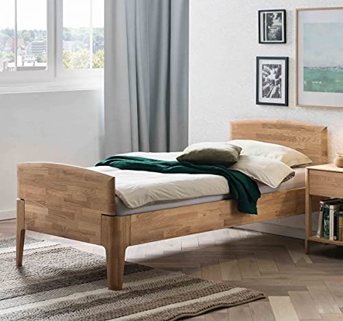 Hasena Komfortbett Seniorenbett Luano 30 Eiche Bianco massiv 100x200