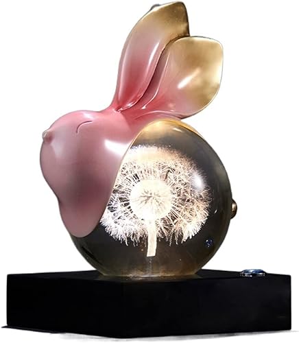 Estatua china de feng shui, escultura de estatua de animal, adorno luminoso de bola de cristal, adornos decorativos de escritorio para sala de