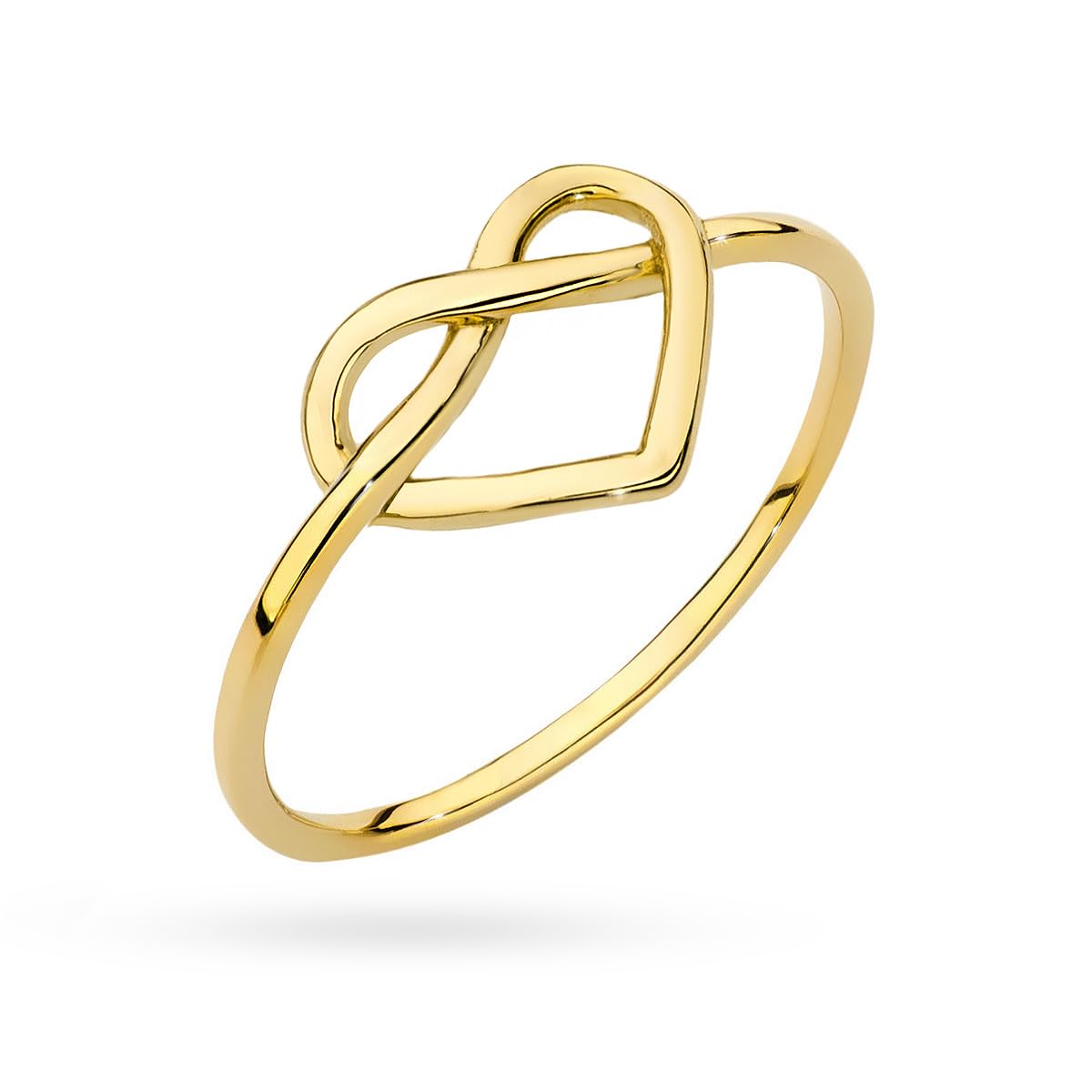 MARKO Goldring Damen 585 Echtgold 14 Karat mit Herzmotiv, eleganter Ring Gold Damen, feiner Herz Ring aus 585 Gold