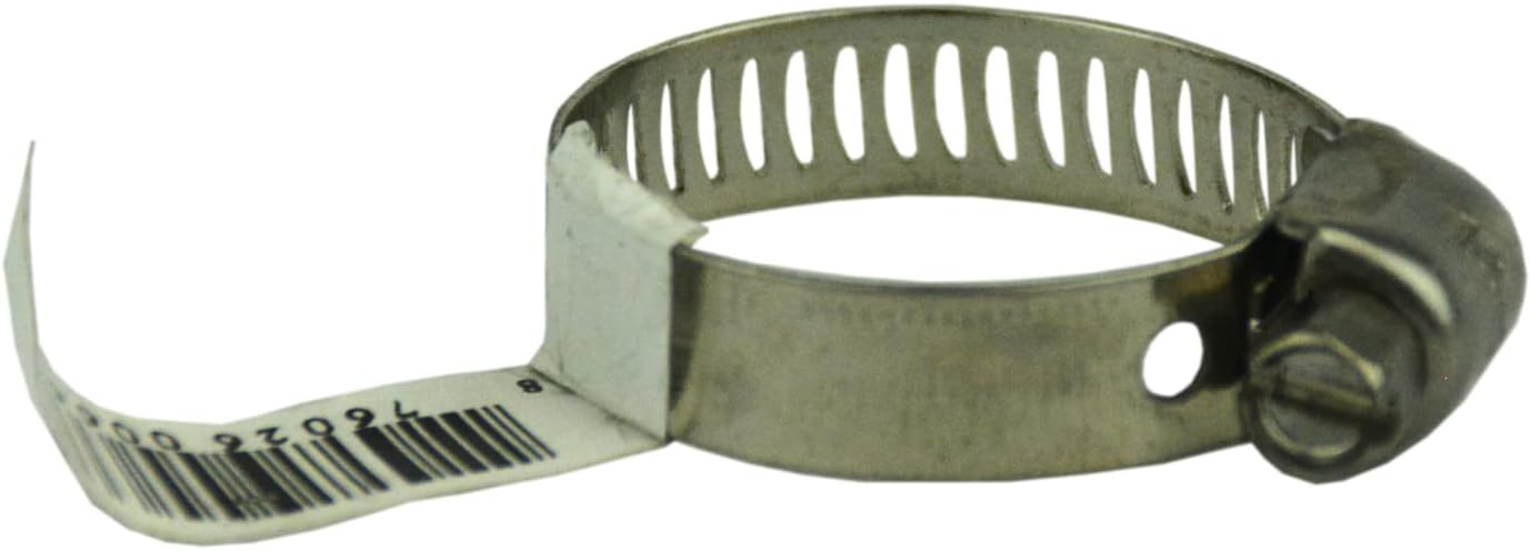 Pro Tie 33884 SAE Size 12 Range 11/16" To 1-1/4" Mini All Stainless Hose Clamp, 50 Pack,