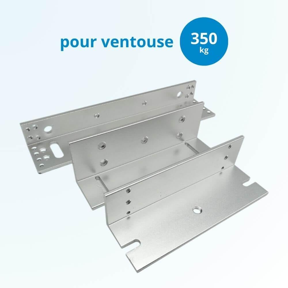 Pack Ventouse électromagnétique 12V DC, 350 kg, Pose en applique, Avec équerres de fixation - SECUPRO