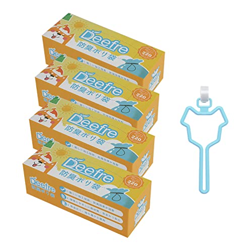 Deefre うんちが臭わない袋 犬うんち処理袋 SSサイズ 220枚×4個 におわない袋 防臭袋 防臭ポリ袋 フン処理袋 無香料 お出かけ 車内 猫砂用 厚さ0.02mm 厚くて丈夫 箱入り コンパクト 持ち運び便利 サニタリー袋