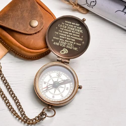 Brújula grabada personalizada para esposo miniatura 4