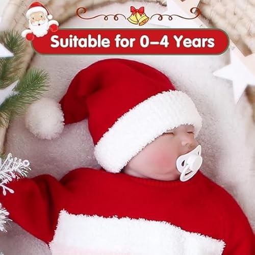 Chapéu de Papai Noel para bebês, unissex, para recém-nascidos, chapéu de Papai Noel, gorro de invern