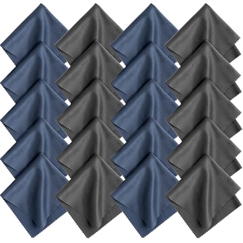 Romon Chiffons Microfibre de Nettoyage pour Lunettes, 20Pcs Chiffon de Nettoyant Lunettes 20 * 20cm Lavables et Réutilisables pour Nettoyer...