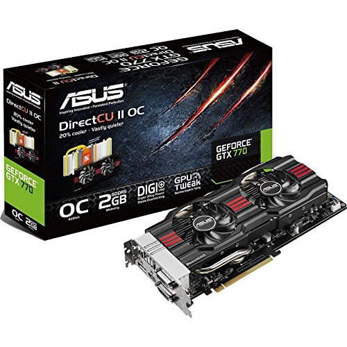 Asus NVIDIA GeForce GTX 770 DirectCU II Grafikkarte (PCI, 2GB GDDR5 Speicher, DVI, 1 GPU)