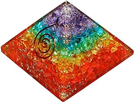 Orgone Energy 7 Chakra Pyramid - EMF Protection - Clear Quartz
