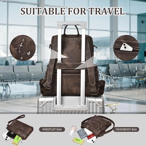 Image of Backpack Purse for Women Pu Leather Travel Backpack Fashion Designer Shoulder Bag Ladies Convertible Handbags (Light Coffee)