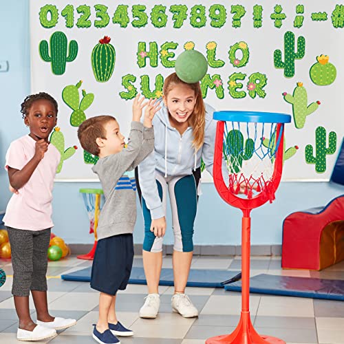Image of Whaline 110Pcs Cactus Classroom Decor Cactus Letter Alphabet Number Symbol Cut-Outs Summer Cacti Letters Combo Pack Back to School Bulletin Board Decor for Kids Classroom DIY Projects