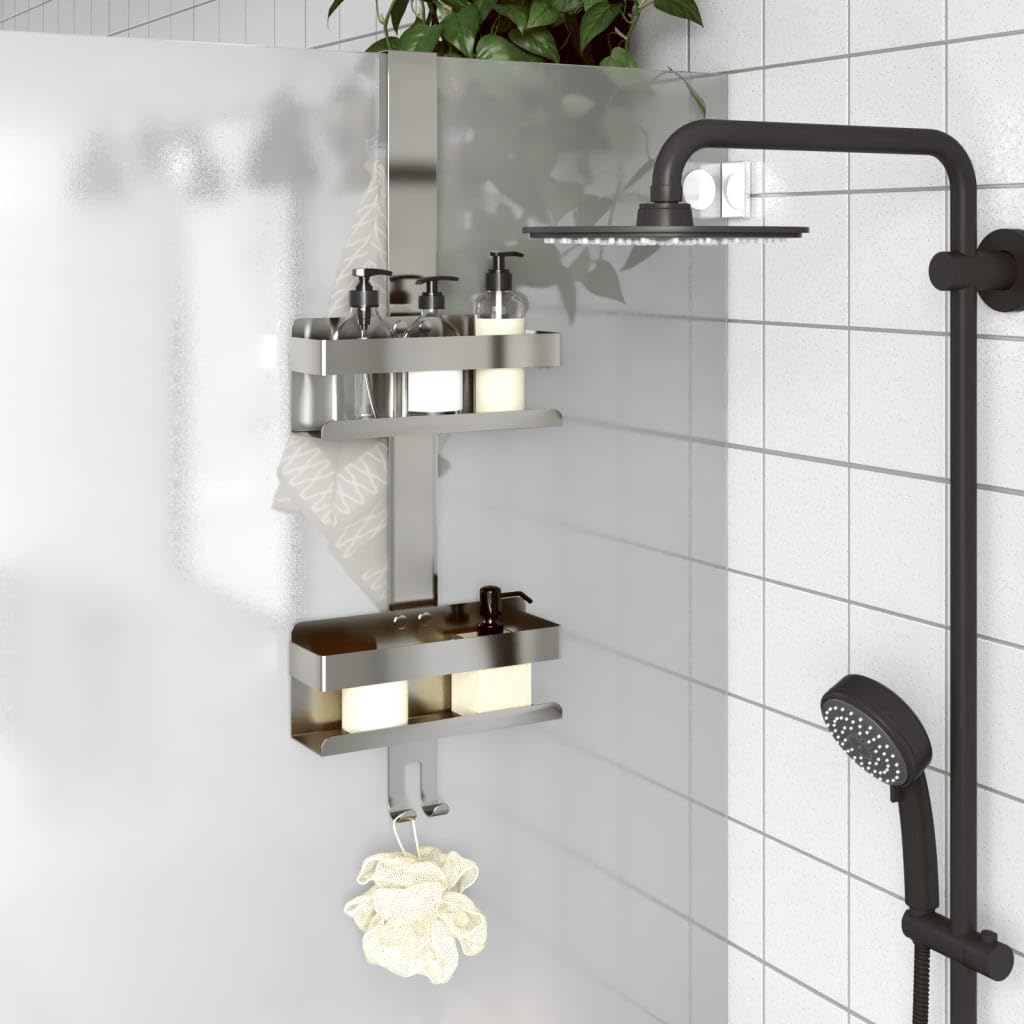 VRAXO Hanging Shower Caddy Silver Brushed 304 stainless steel Shelving-4004903