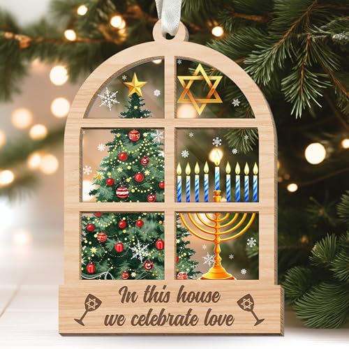SUCHAGIFT Hanukkah Gifts - Hanukkah Ornaments, Jewish Christmas Ornaments - Chanukah Christmas Ornament - Spiritual Jewish Gifts for Women, Men - Wood & Acrylic Hanging Ornament 2025