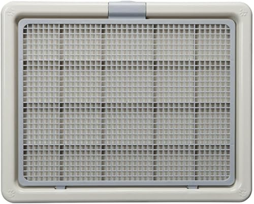 特大犬用トイレ中 大型犬用 トイレ メッシュ付きトイレトレー ペット 犬 猫用 四重構造 防水 漏れ防止 速乾 消臭 滑り止め 排泄トレーニングパッドホルダー 屋内 屋外 洗える 繰り返し利用可能サイズ 四季通用 (ホワイトグレー) (65*52*4.5c