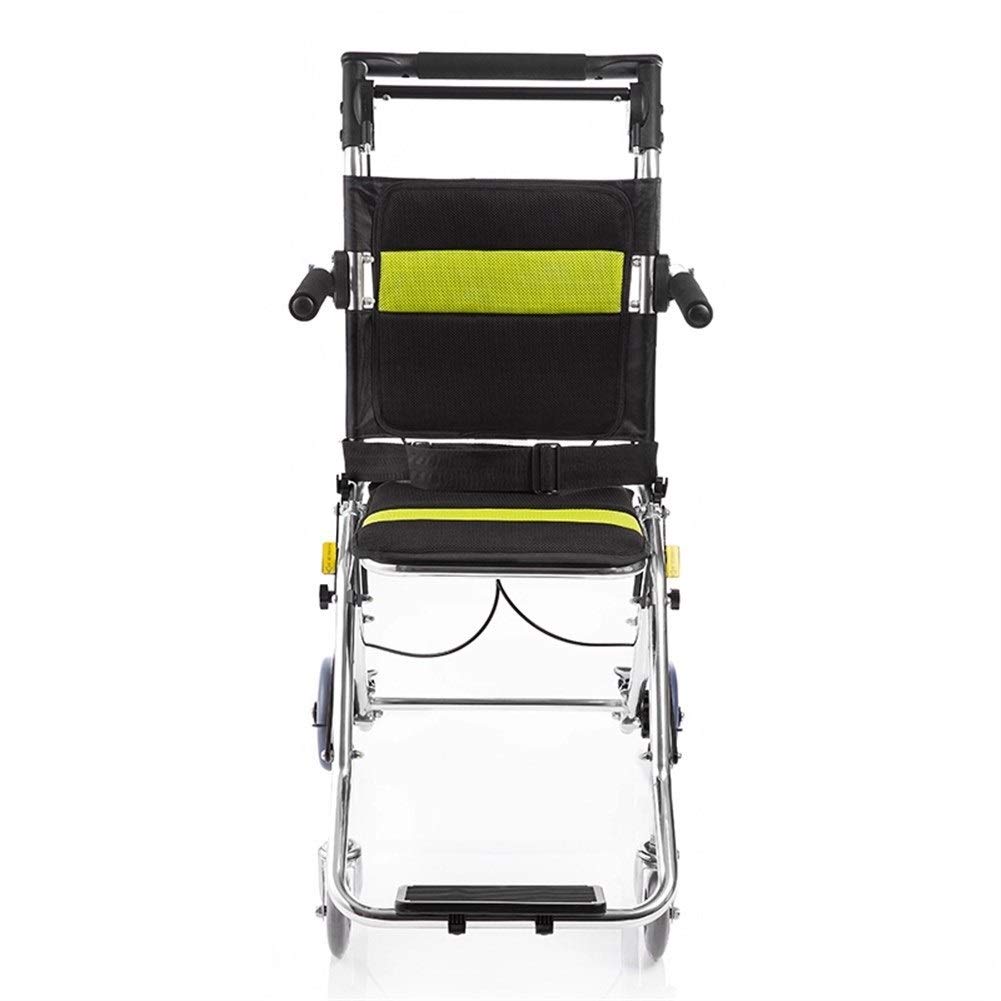 Aluminio silla de ruedas, ligero y plegable Marco, Operador de móviles de silla de ruedas, silla de Tránsito portátil de viaje, 6.7kg Peso neto, for inválidos y los usuarios con discapacidad