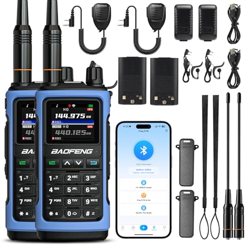 Image of BAOFENG UV-7B Handheld Ham Radio, Chirp & Wireless APP Programmable, UV FM Aviation NOAA Receiver, 1000 CHs 10 Zones, USB-C Charing Port, Channel Copy, SOS Strobe, with Speaker Mic [2Packs]