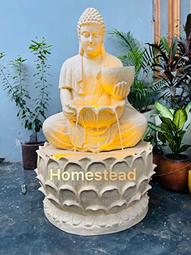 Image of Homestead Decore Solution Bowl Buddha Water Fountain for Home Decor & Living Room | Big Water Fountain for Offices & Home Decoration | Buddha Water Fountain Big Size