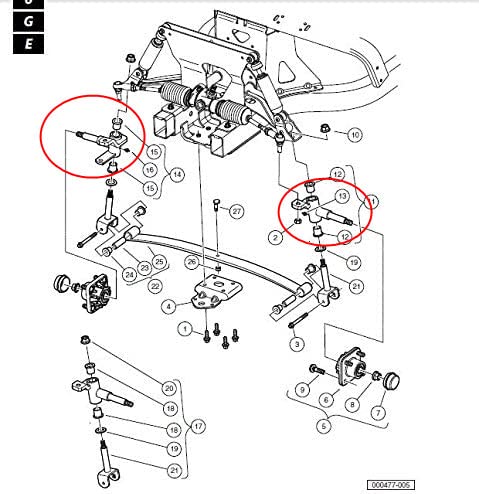 image for BestAccess Club Car Precedent Front Hand Spindle (Left and Right) Fits