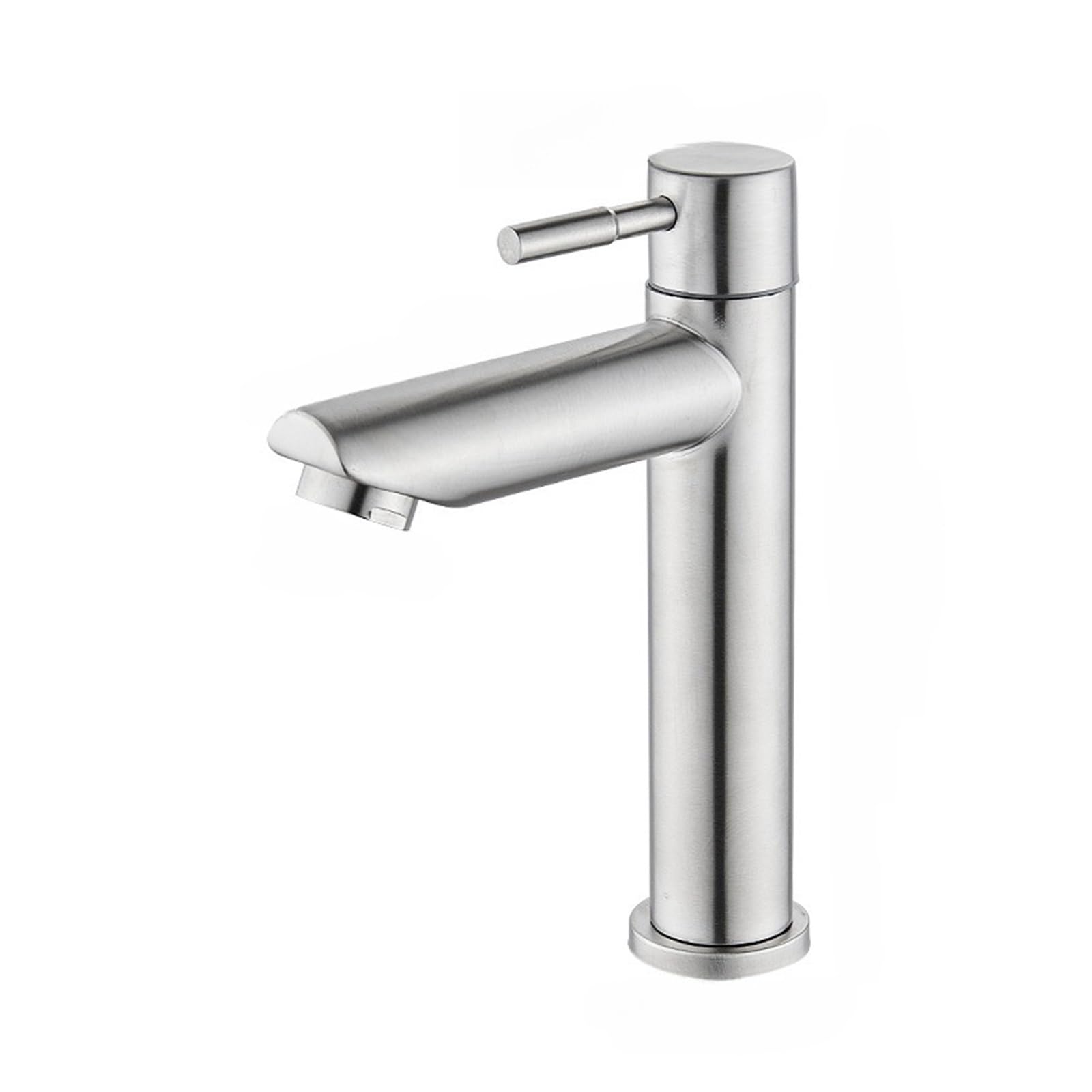 Jvddi Silver Basin Faucet 1/2Inch 304 Stainless Steel Single Cold Water Tap Deck Mounted(Silver)