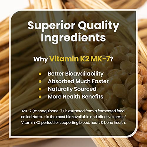 VitaBright Vitamin K2 MK7 100mcg | 120 Capsules | Vegan from Natto - NO SOYA | High Strength K2 Vitamin Supplements | VIT K MK7 for Bones & Blood Health | K2MK7 Vitamins | Made in Britain - Image 4