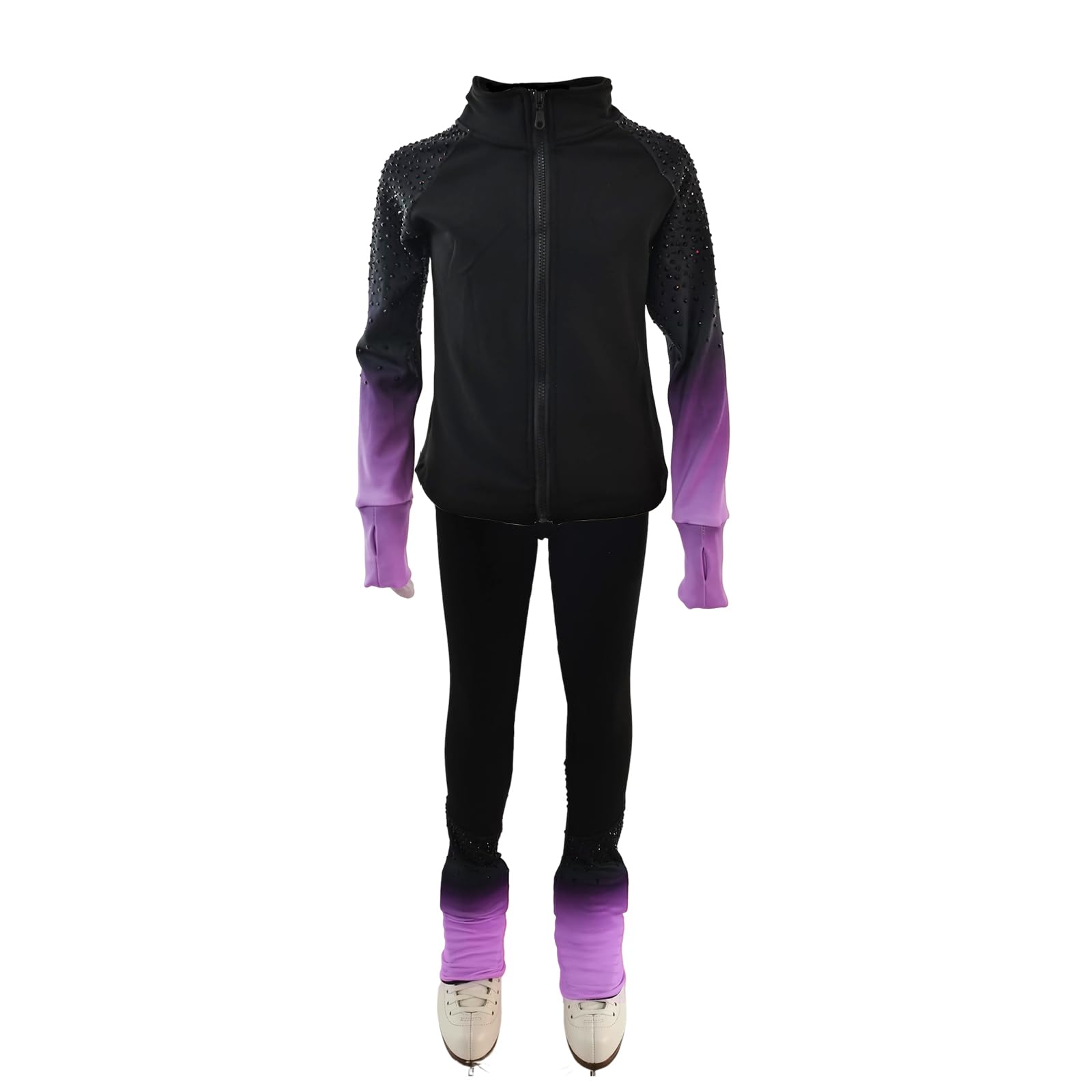 LIUHUO Eiskunstlaufjacke und Hose, Trainingskleidung, Skating-Oberteil, Mädchen, rosa Set