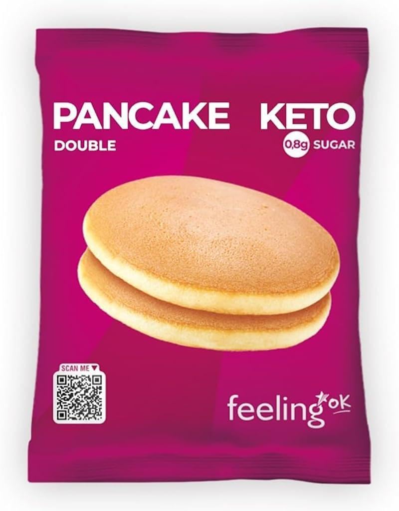 Pancake KETO double.​Con solo 4g di carboidrati a porzione e 0,​8g di zucchero. Formato da 50g.