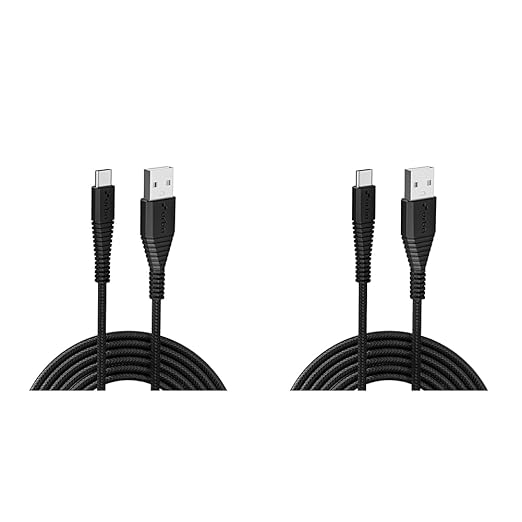 URBN Type-C USB 3.4 Amp | 25W Fast Charging Cable for Smartphone | Unbreakable Rugged & Nylon Braided | Quick Charge (QC) Compatible | Made in India | Length (5 Feet) – Black (Pack of 2) at Rs. 117
