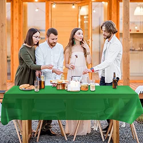 YANGTE 8 Pack Disposable Tablecloth Plastic Rectangle Table Covers 54 in x 108 in for Tables Indoor or Outdoor Parties Birthdays Weddings Picnic Christmas (Green)