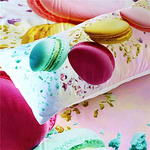 Wwzz French Macaron Bedding Set Colorful Duvet Cover 3D Print Quilt Cover Dessert Food Bed Set,210210Cm #TOP2