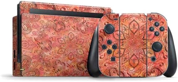Skinit Decal Gaming Skin Compatible with Nintendo Switch Bundle - Orange Zen Design