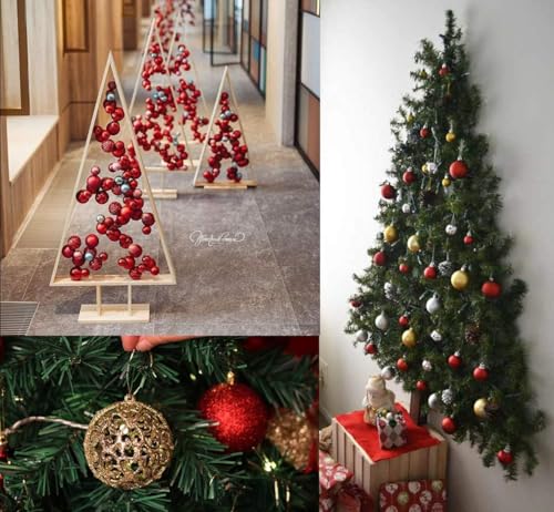 Miniatura 5 de Bolas De Navidad, 100 Piezas Adornos Arbol Navidad, De Acabado Brillante, Mate, Decoraciones Para Árbol De Navidad, Hasta 6 Cm De Diámetro, Colgantes De Navidad