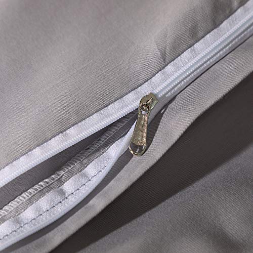 Beyeutao Jacquard Duvet Cover Queen Size Duvet Cover Elegant Gray Bedding Set Lace Satin Duvet Set 3 Piece Duvet Cover Pillowcases.(Gray, Queen) #TOP5