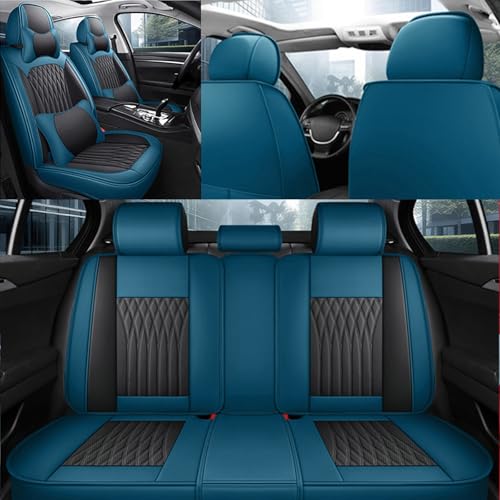 ダイハツ トール 2016年11月?現行に適用新型 車 シートカバーレザー材質 新型 5席 カーシートカバー汎用 車 クッション 車 座布団 防水 全天候型ー 汚れ防止 取付簡単 滑り止め 収納便利(青,腰枕首)